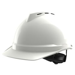 V-Gard 500, Helmet, vented, white, Fas-Trac III PVC